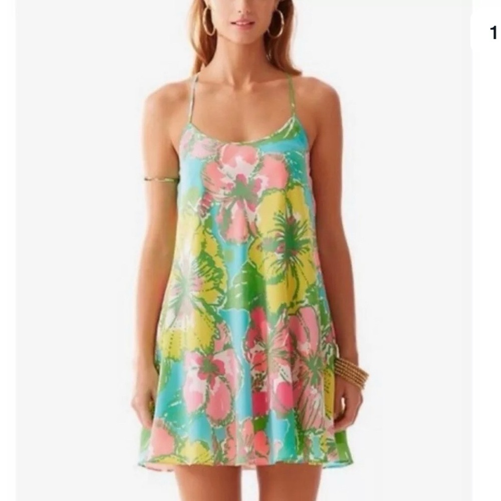 Lilly Pulitzer Maisy Slip Dress 100% silk size Small